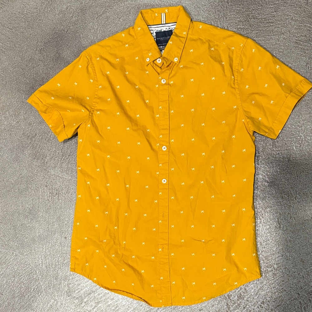 Denim & Flower Button Down Shirt (S)
